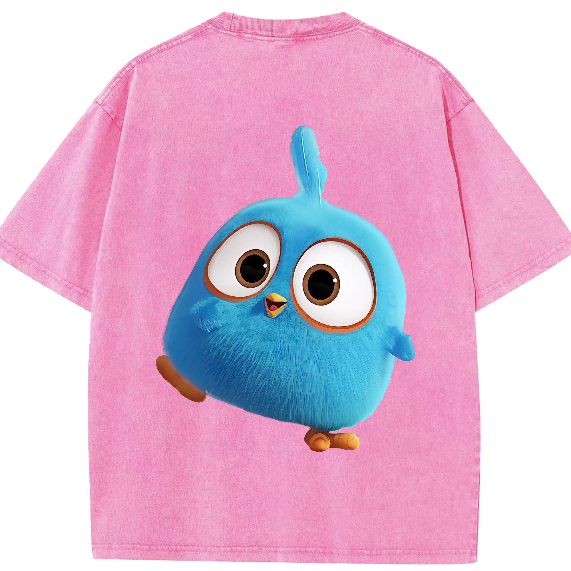 （画像用） Angry Birds アングリーバード 綿100% ヴィンテージ風 半袖Tシャツ（背面プリント）
